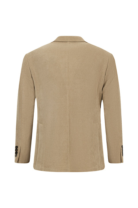 Mid Beige 4 Drop Relaxed Fit Corduroy Jacket