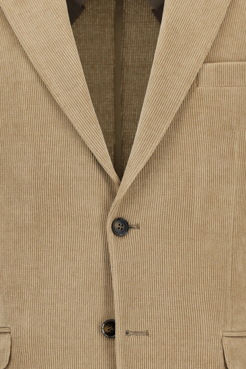 Mid Beige 4 Drop Relaxed Fit Corduroy Jacket