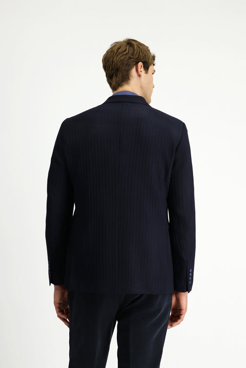Dark Navy 7 Drop Slim Fit Classic Striped Jacket