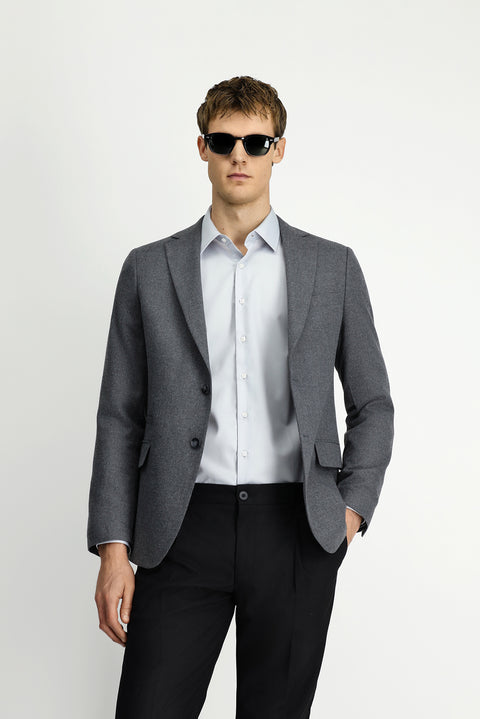 Medium Gray 6 Drop Regular Fit Standard Cut Classic Jacket