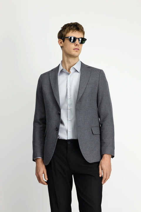 Medium Gray 6 Drop Regular Fit Standard Cut Classic Jacket
