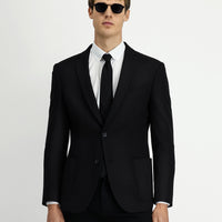 Siyah 7 Drop Super Slim Fit Eksra Dar Kesim Klasik Ceket