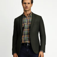 Dark Khaki 7 Drop Super Slim Fit Extra Narrow Cut Classic Jacket