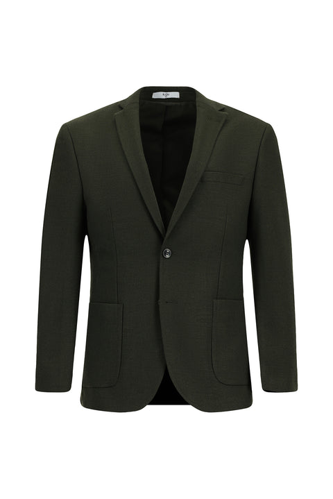 Dark Khaki 7 Drop Super Slim Fit Extra Narrow Cut Classic Jacket