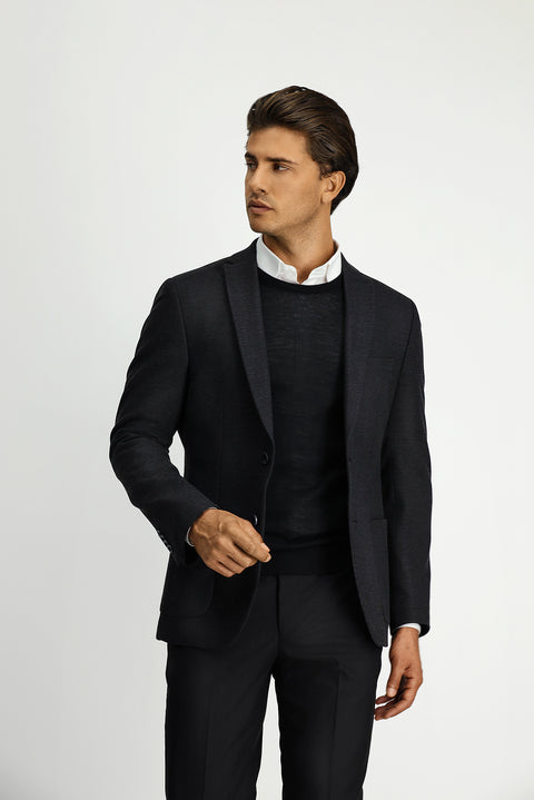 Dark Anthracite 7 Drop Super Slim Fit Extra Narrow Cut Classic Jacket