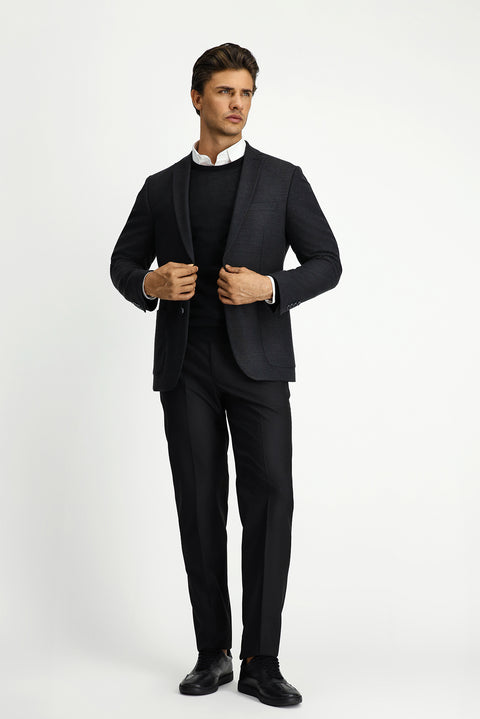 Dark Anthracite 7 Drop Super Slim Fit Extra Narrow Cut Classic Jacket