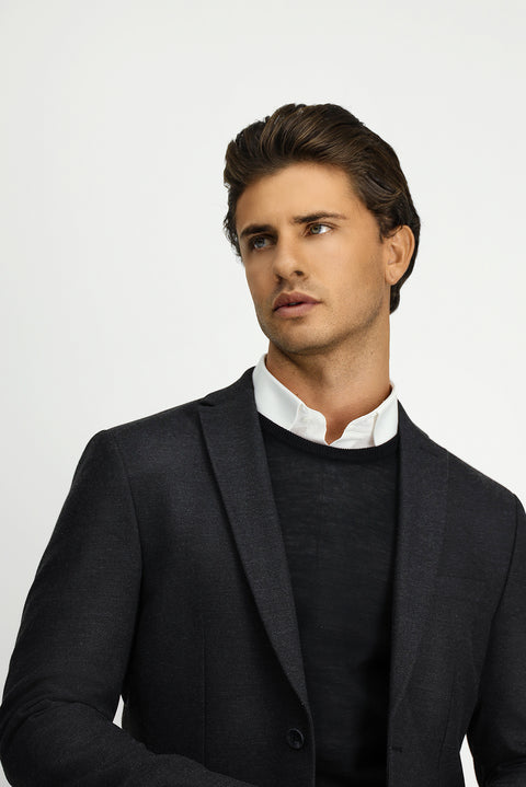 Dark Anthracite 7 Drop Super Slim Fit Extra Narrow Cut Classic Jacket