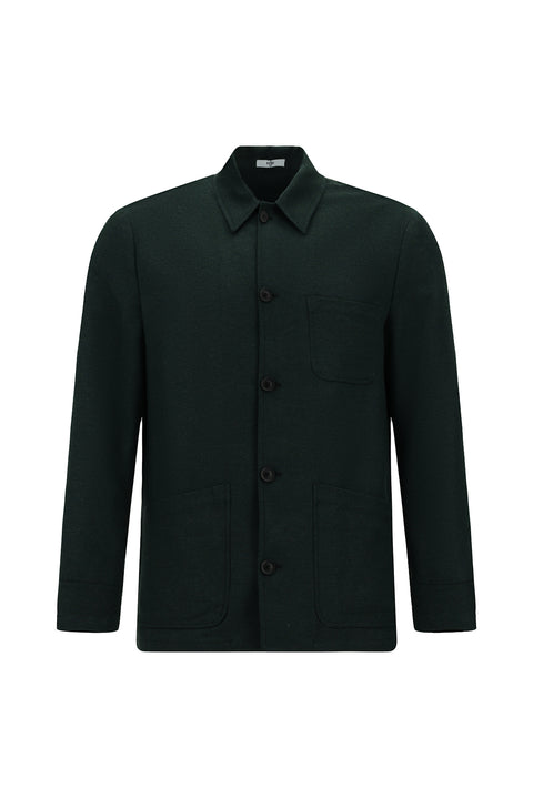 Dark Green 6 Drop Regular Fit Sport Wool Jacket / Coat