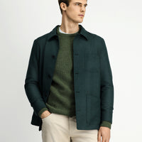 Dark Green 6 Drop Regular Fit Sport Wool Jacket / Coat