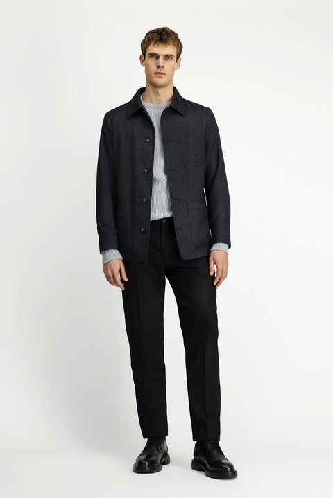 Dark Anthracite 6 Drop Regular Fit Sport Wool Jacket / Coat