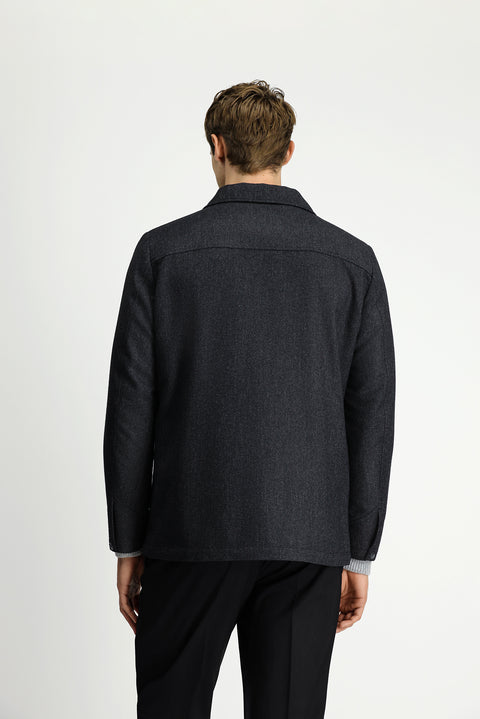 Dark Anthracite 6 Drop Regular Fit Sport Wool Jacket / Coat