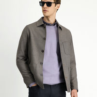 Dark Mink 6 Drop Regular Fit Sport Wool Jacket / Coat