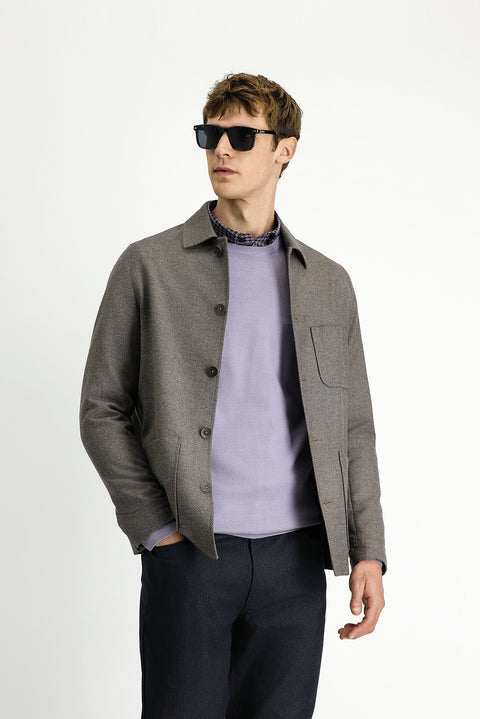 Dark Mink 6 Drop Regular Fit Sport Wool Jacket / Coat