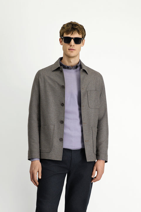 Dark Mink 6 Drop Regular Fit Sport Wool Jacket / Coat