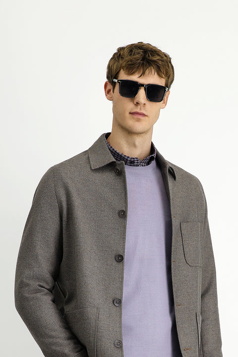 Dark Mink 6 Drop Regular Fit Sport Wool Jacket / Coat
