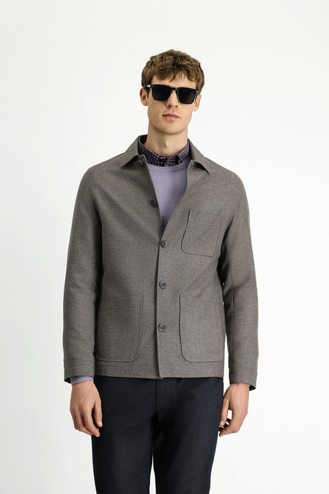 Dark Mink 6 Drop Regular Fit Sport Wool Jacket / Coat