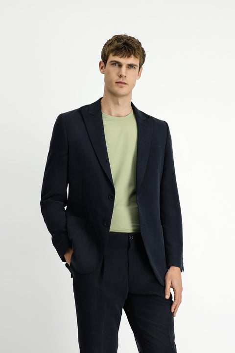 Black 6 Drop Regular Fit Standard Cut Modal Blend Patch Pocket Mono Collar Sport Jacket