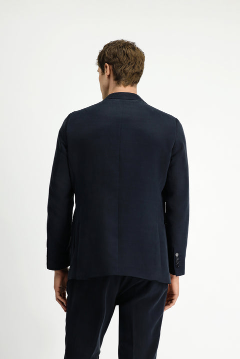 Black 6 Drop Regular Fit Standard Cut Modal Blend Patch Pocket Mono Collar Sport Jacket