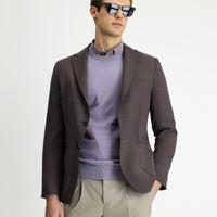Dark Brown 6 Drop Regular Fit Modal Blend Patch Pocket Mono Collar Sport Jacket