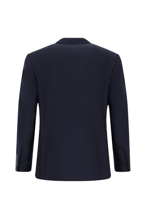 Dark Navy 4-Drop Relaxed Fit Classic Patterned Jacket