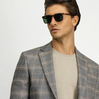 Dark Mink 6 Drop Regular Fit Classic Plaid Jacket