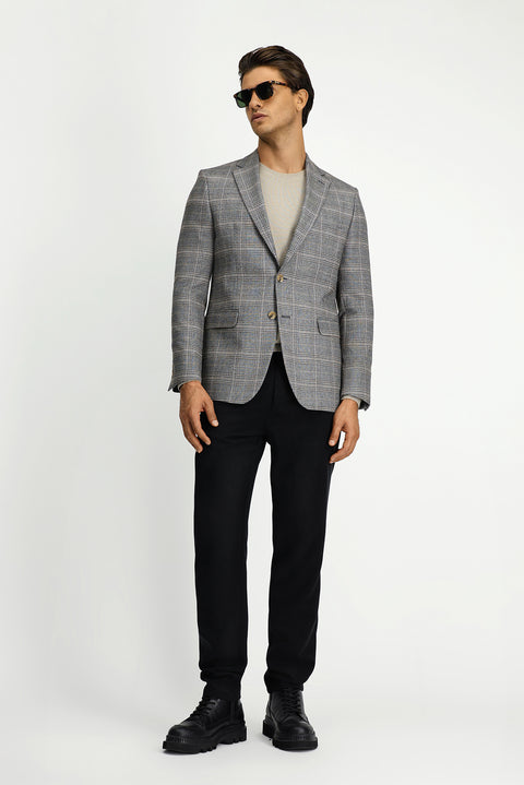 Dark Mink 6 Drop Regular Fit Classic Plaid Jacket