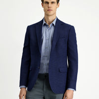 Dark Navy 7 Drop Slim Fit Classic Plaid Jacket