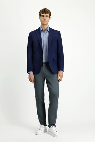 Koyu Lacivert 4 Drop Relaxed Fit Rahat Kesim Klasik Ekose Ceket