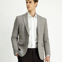 Medium Beige 7 Drop Slim Fit Classic Plaid Jacket