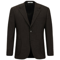 Dark Brown 4-Drop Relaxed Fit Patterned Wool Jacket