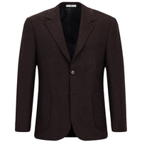 Dark Burgundy 4-Drop Relaxed Fit Patterned Wool Jacket