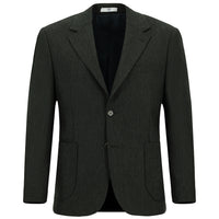 Dark Green 4-Drop Relaxed Fit Patterned Wool Jacket