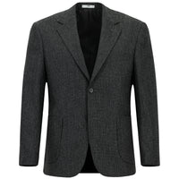 Dark Anthracite 4-Drop Relaxed Fit Patterned Wool Jacket