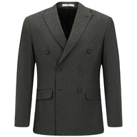 Koyu Füme 6 Drop Regular Fit Standart Kesim Desenli Likralı Kruvaze Ceket