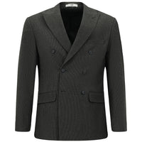 Dark Anthracite 6 Drop Regular Fit Patterned Lycra Double-Breasted Jacket