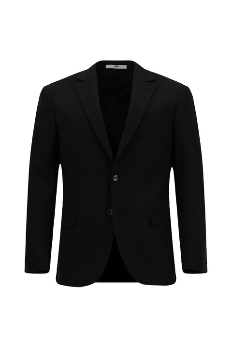 Black 6 Drop Regular Fit Standard Cut Lycra Classic Patterned Jacket