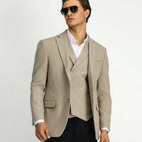 Medium Mink 6 Drop Regular Fit Standard Cut Lycra Classic Patterned Jacket