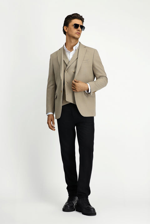 Medium Mink 6 Drop Regular Fit Standard Cut Lycra Classic Patterned Jacket