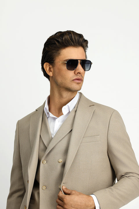 Medium Mink 6 Drop Regular Fit Standard Cut Lycra Classic Patterned Jacket