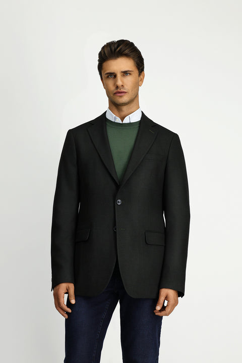 Dark Green 8 Drop Muscle Fit Long Athletic Cut Lycra Classic Patterned Jacket