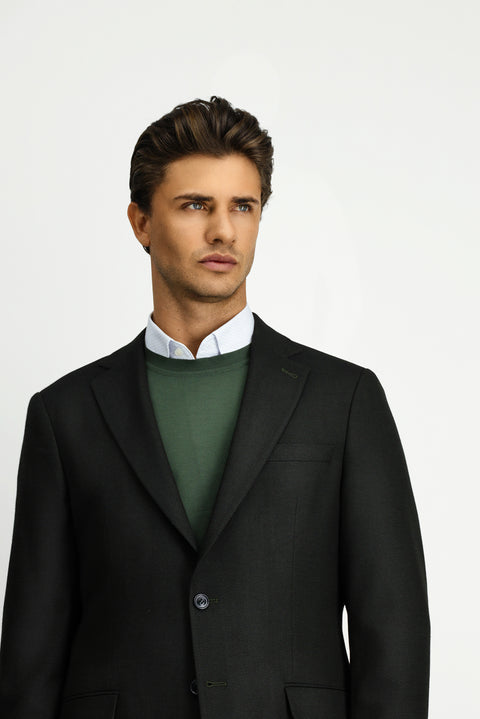 Dark Green 8 Drop Muscle Fit Long Athletic Cut Lycra Classic Patterned Jacket