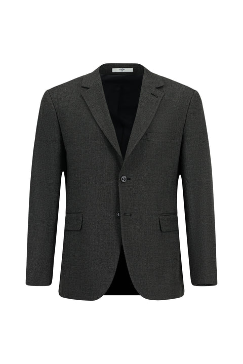 Dark Anthracite 4 Drop Relaxed Fit Lycra Classic Patterned Jacket