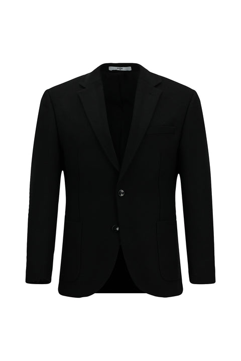 Black 7 Drop Slim Fit Patterned Sport Wool Jacket