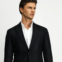 Black 7 Drop Slim Fit Patterned Sport Wool Jacket