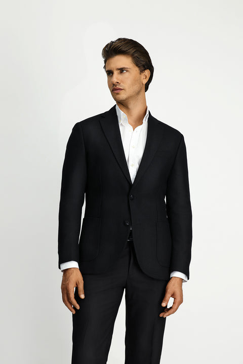 Black 7 Drop Slim Fit Patterned Sport Wool Jacket