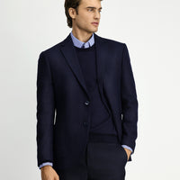 Dark Navy 7 Drop Slim Fit Patterned Sport Wool Jacket