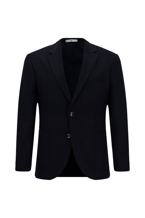 Dark Navy 7 Drop Slim Fit Patterned Sport Wool Jacket