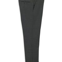 Dark Gray 4-Drop Relaxed Fit Classic Wool Flannel Trousers
