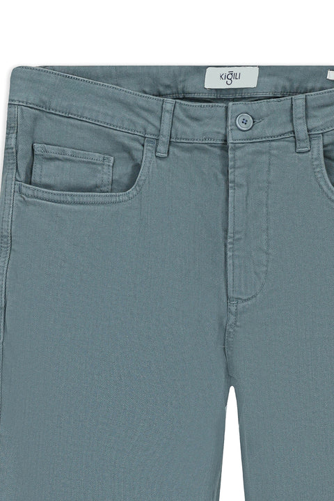 Koyu Mavi  Slim Fit Dar Kesim Likralı Esnek Kanvas / Chino Pantolon