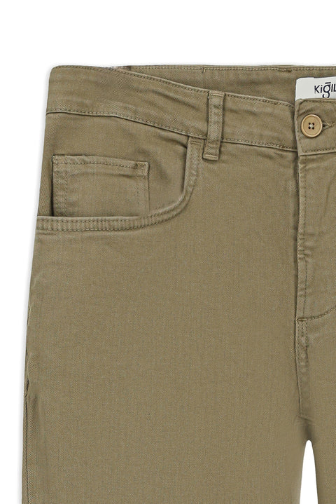 Orta Vizon Slim Fit Dar Kesim Likralı Esnek Kanvas / Chino Pantolon